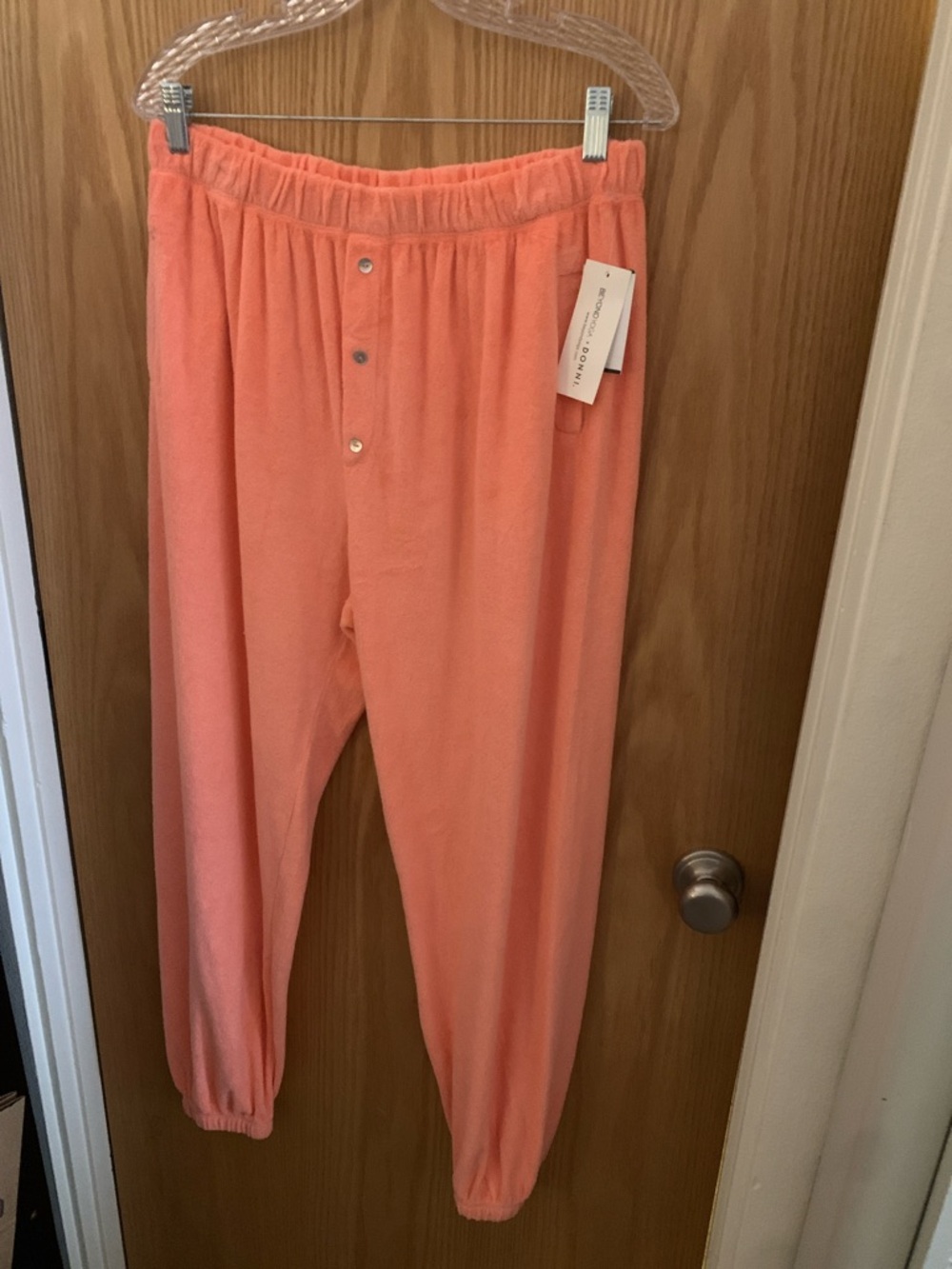 Beyond Yoga Coral Terry NWT XL Joggers